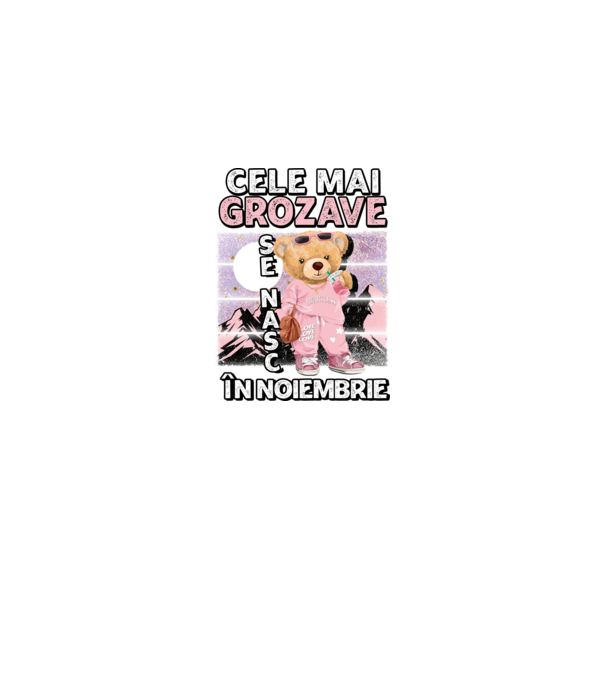 RETRO teddy fetişcană NOIEMBRIE model negru pe tricou