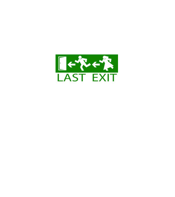 Last Exit model alb pe tricou