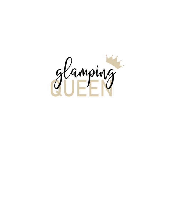 Glamping queen model alb pe tricou