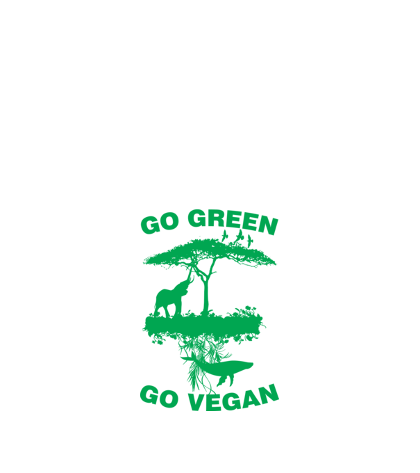 go green go vegan model negru pe tricou