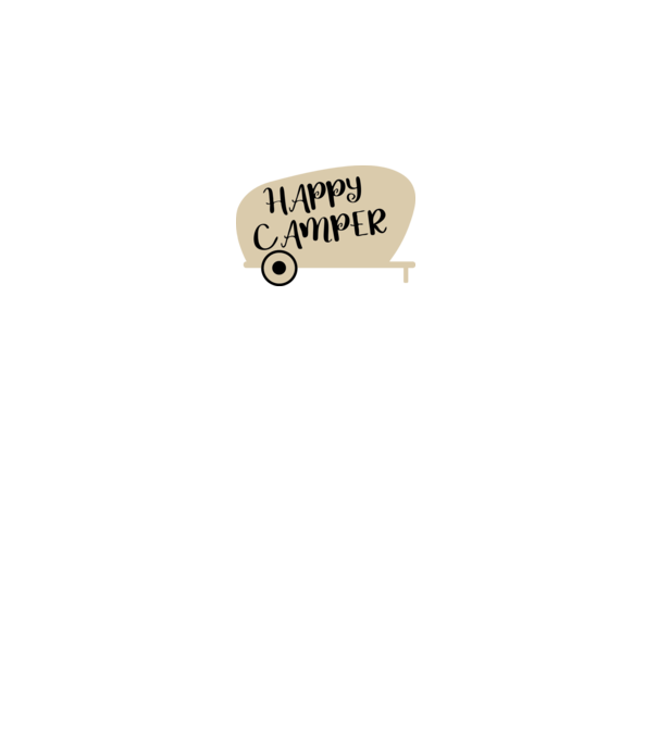 Happy camper text model negru pe tricou