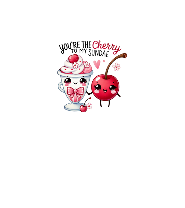 Cherry to my Sunday model alb pe tricou