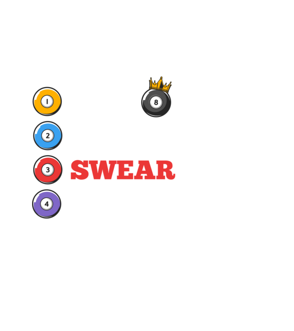 Aim swear shoot repeat - biliard v2 model negru pe tricou