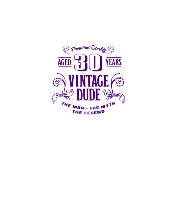 Vintage Dude - 30 model alb pe tricou