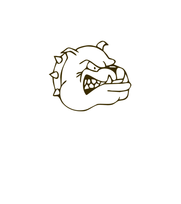Bulldog model alb pe tricou