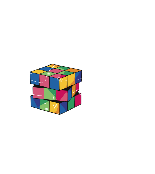 Rubik cube what part model negru pe tricou