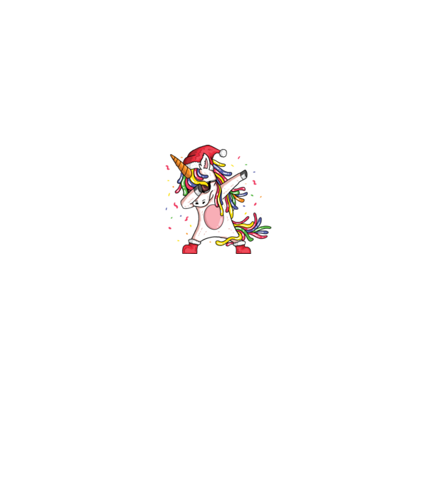 Christmas unicorn dab model negru pe tricou