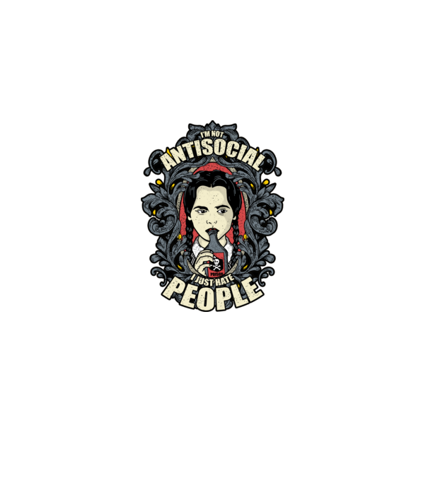 WEDNESDAY - Just hate people model negru pe tricou