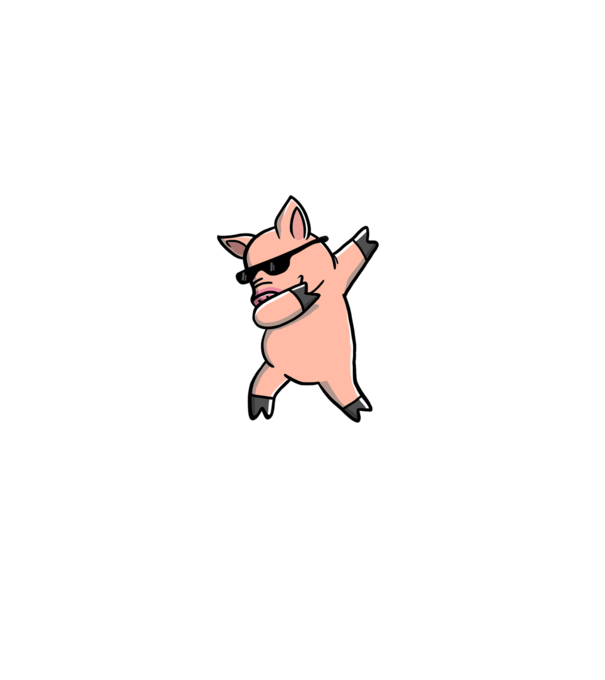 Porc dab model negru pe tricou