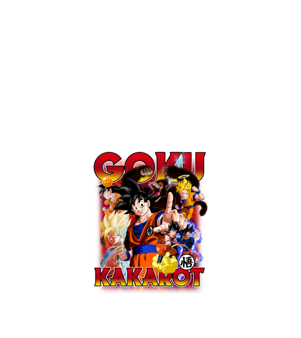 goku dragonball model roșu pe tricou