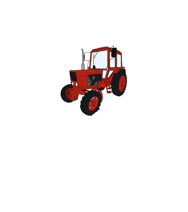 TRACTOR model alb pe tricou