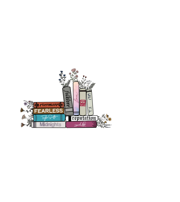 Eras tour books color 2 model albastru deschis pe tricou