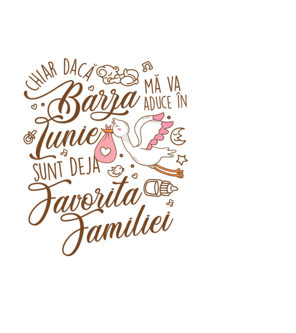 Favorita familiei IUNIE model negru pe tricou