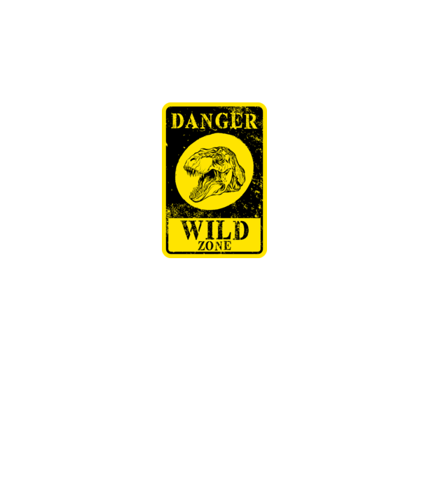 Danger wild zone model negru pe tricou
