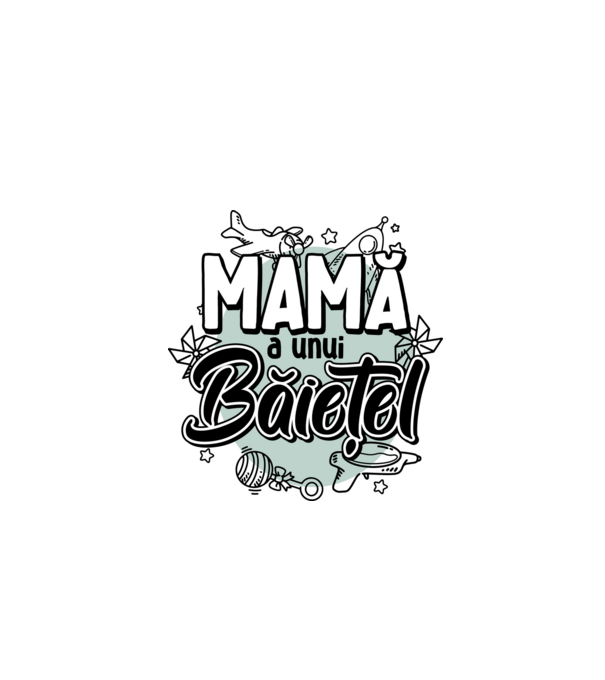 Mamă a unui băiețel model alb pe tricou