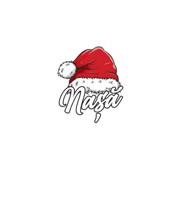 nașă Santa Hat model negru pe tricou