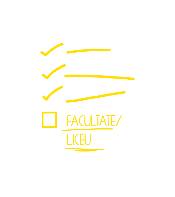 Cheklist educație - Gimnaziu negru model alb pe tricou