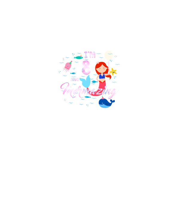 Mermazing Birthday 8 model negru pe tricou