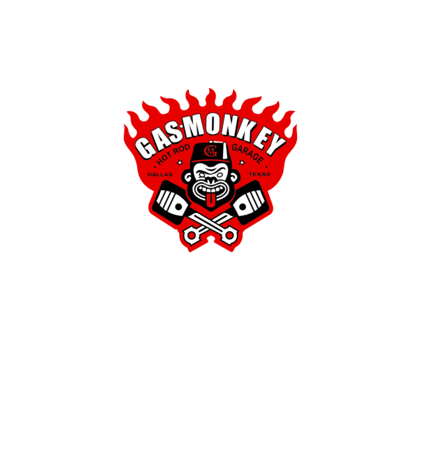 Gas Monkey model alb pe tricou