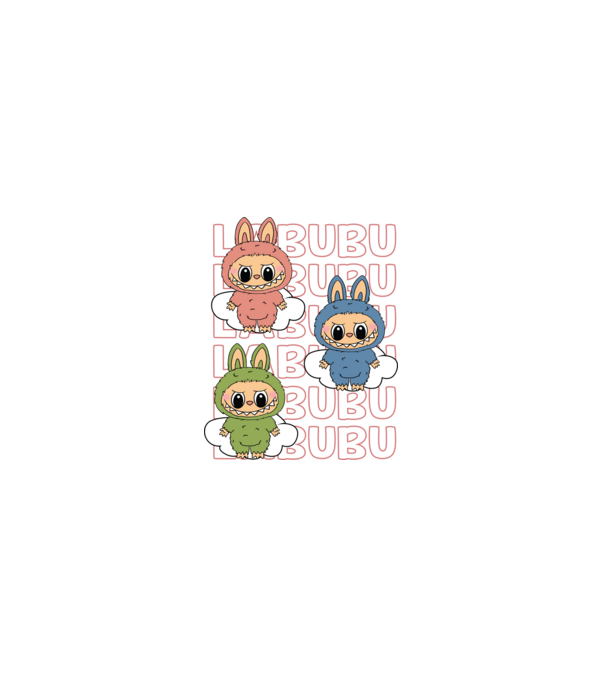 LABUBU model albastru deschis pe tricou