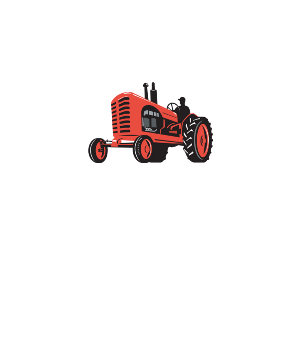 TRACTOR model alb pe tricou