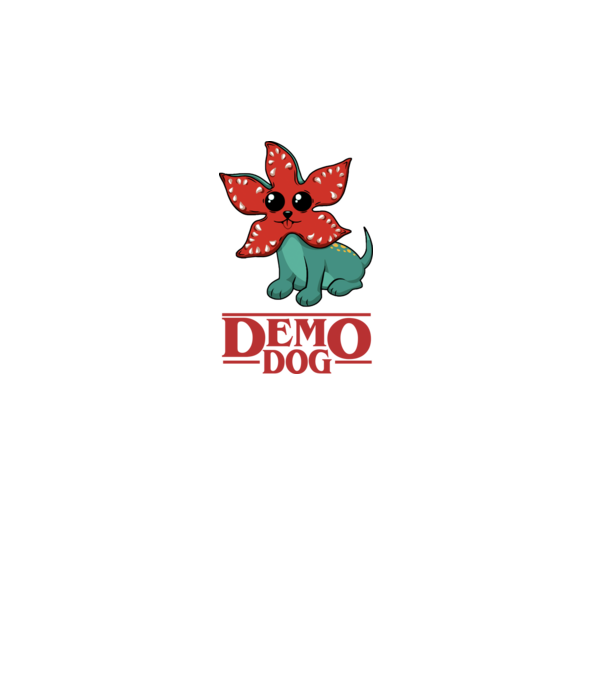 cute demodog model negru pe tricou