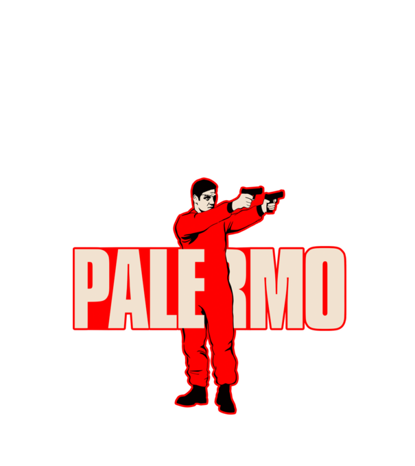 palermo la casa de papel model negru pe tricou