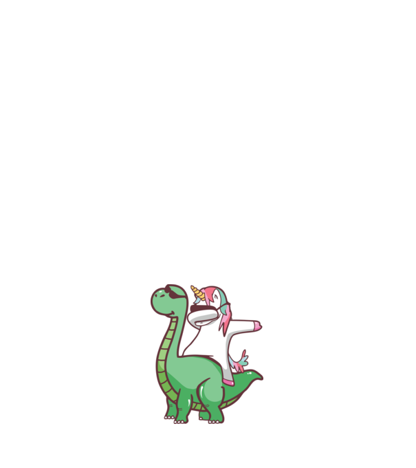Dinozaur dabunicorn model negru pe tricou