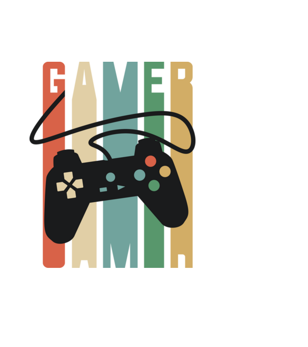 Gamer Controller model negru pe tricou