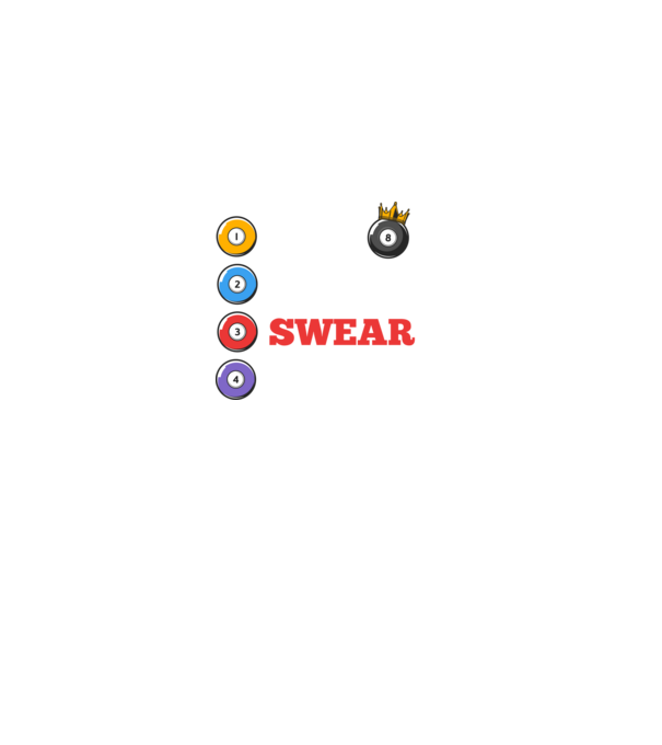 Aim swear shoot repeat - biliard v2 model negru pe tricou