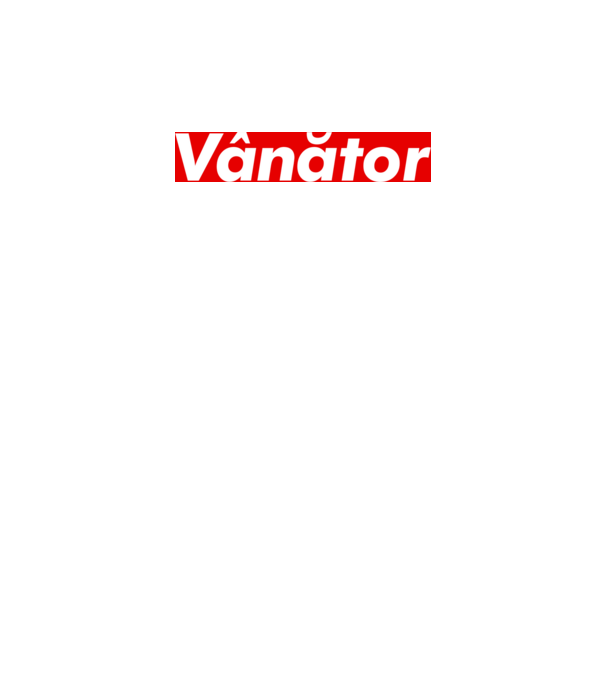 vânător model alb pe tricou