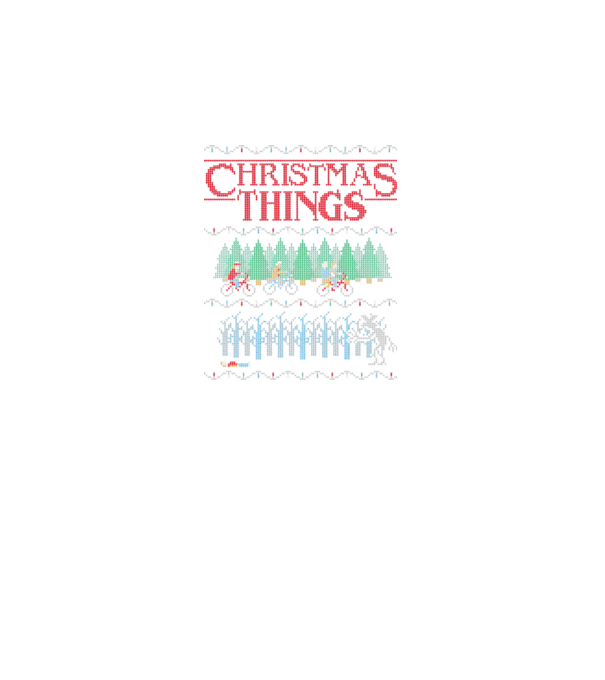 christmas things ugly sweater model negru pe tricou