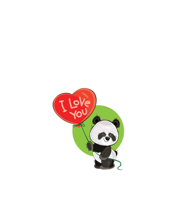 dragoste panda model alb pe tricou