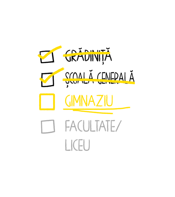 Cheklist educație - Școala primară alb model alb pe tricou