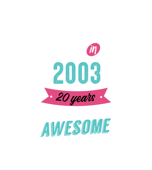 MADE IN 2003 model alb pe tricou