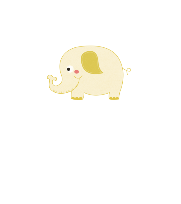 Cute elephant model alb pe tricou