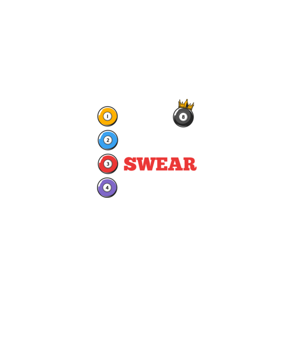 Aim swear shoot repeat - biliard v2 model negru pe tricou