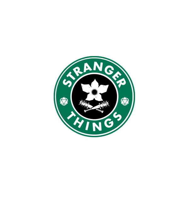 stranger things starbucks model gri pe tricou
