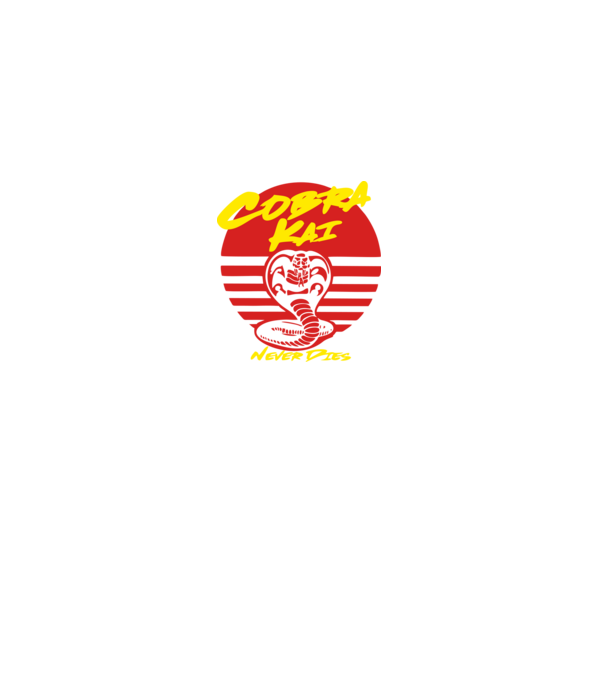 cobra kai sunset logo model negru pe tricou