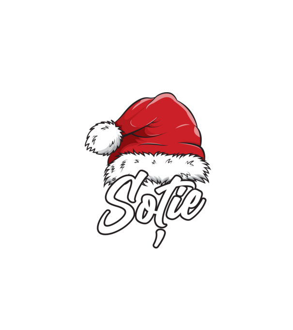 soție Santa Hat model negru pe tricou
