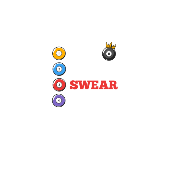 Aim swear shoot repeat - biliard v2 model negru pe tricou