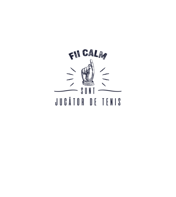 Fii calm, sunt JUCĂTOR DE TENIS model alb pe tricou