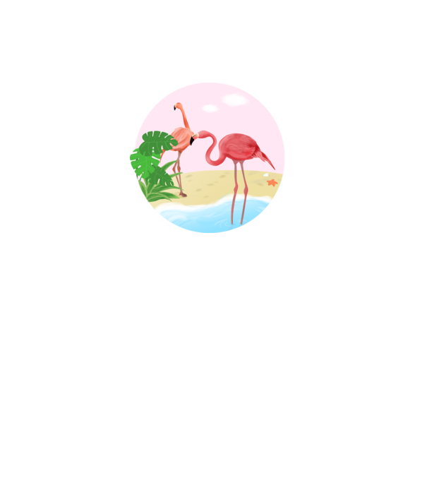 Flamingo model alb pe tricou