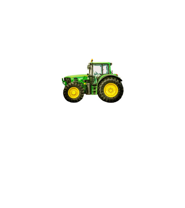 TRACTOR model alb pe tricou