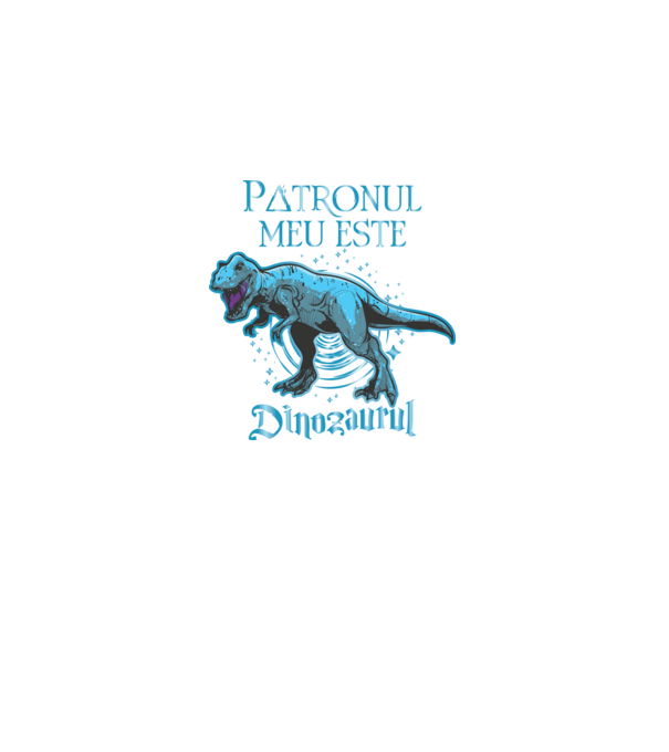 Patronul meu este dinozaurul model negru pe tricou