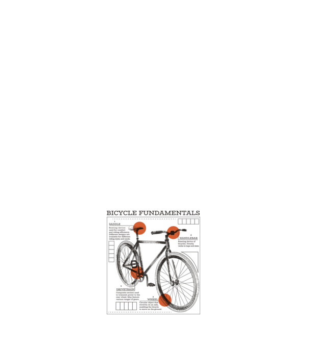 Bicycle fundamentals model albastru deschis pe tricou