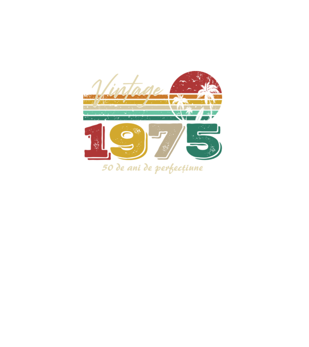 VINTAGE 1975 model turcoaz pe tricou