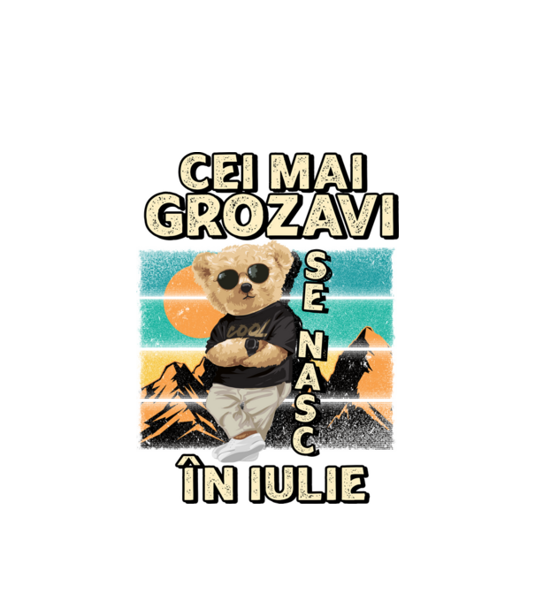 RETRO teddy IULIE model alb pe tricou