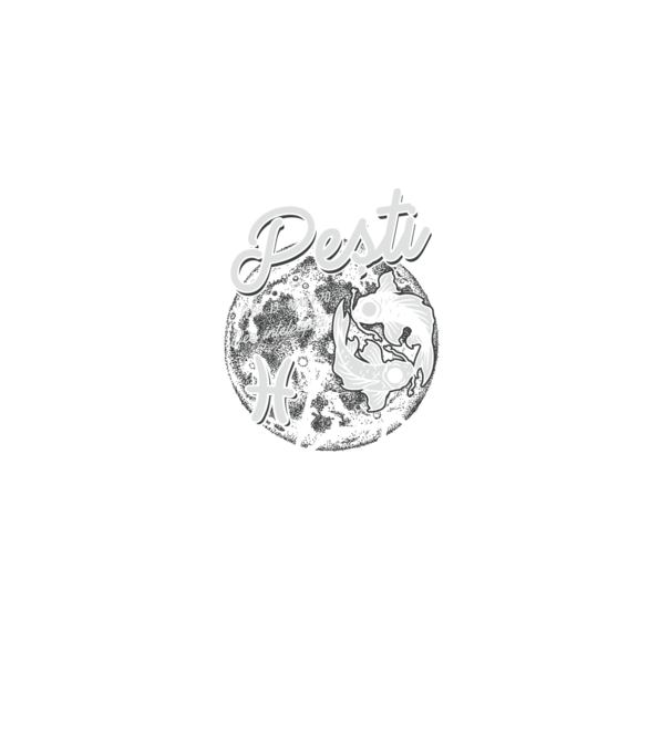 Zodiac femeie PEȘTI retro model negru pe tricou