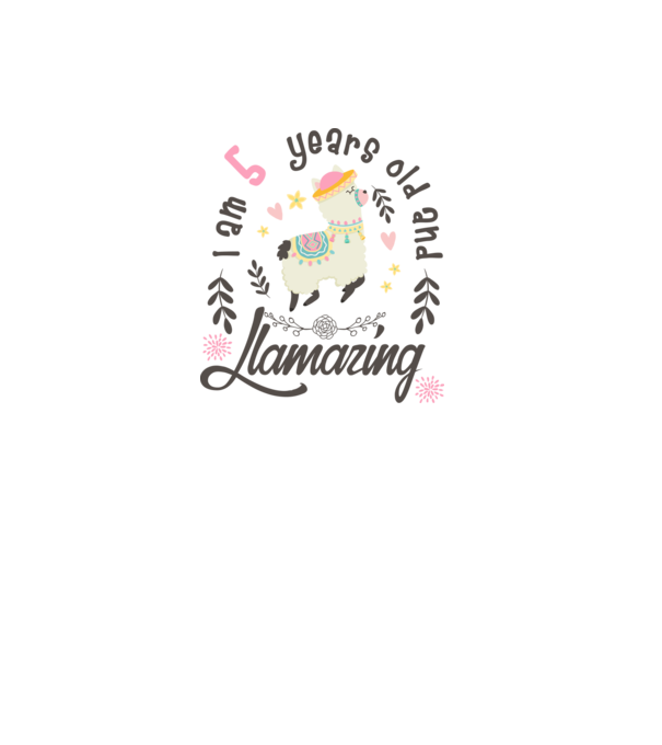 Birthday Llamazing 5 years old model alb pe tricou